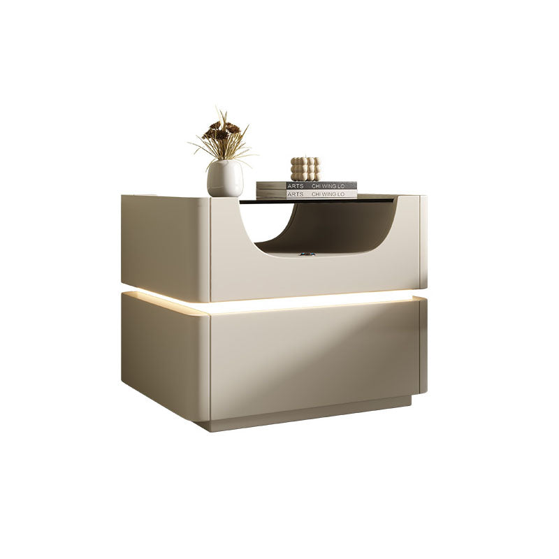 Candice Bedside Table with LED, Cream-Rit Concept-Rit Concept