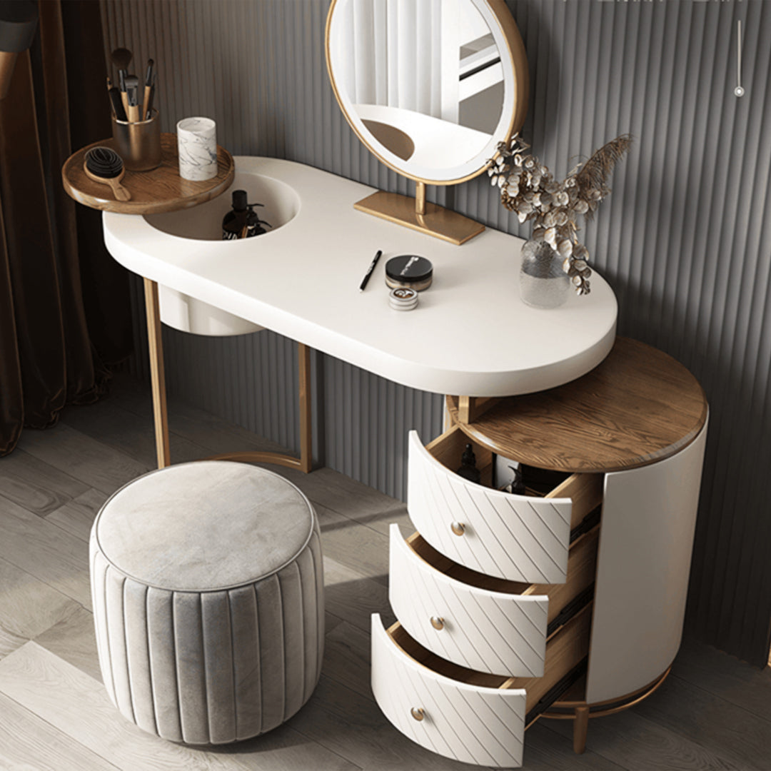 Tandy Dressing Table, Green/ White/ Black And Gold