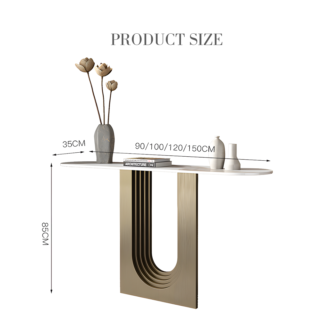 Modern Khoisan Console Table For Hallways, Black & Gold | Rit Concept