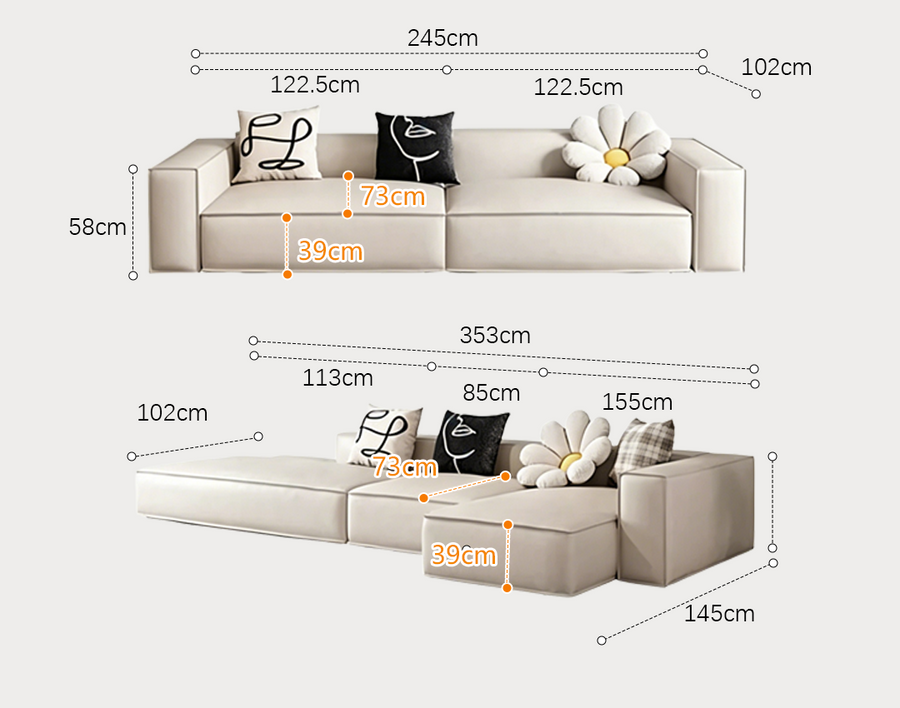Milton Two Seater Sofa, Four Seater Corner Sofa, Leathaire product image 10