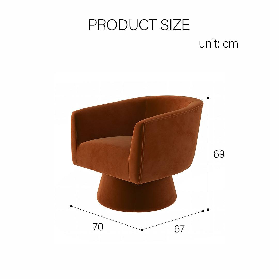 Tavares Swivel Armchair, Lounge Chair, Velvet
