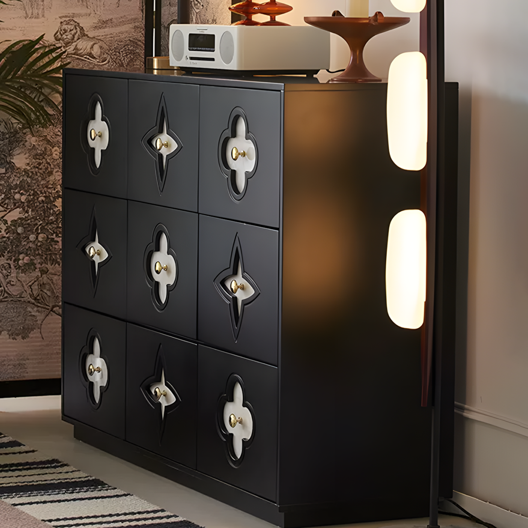 Amalia Narrow Sideboard, Art Deco Sideboard, Black-Rit Concept-Rit Concept