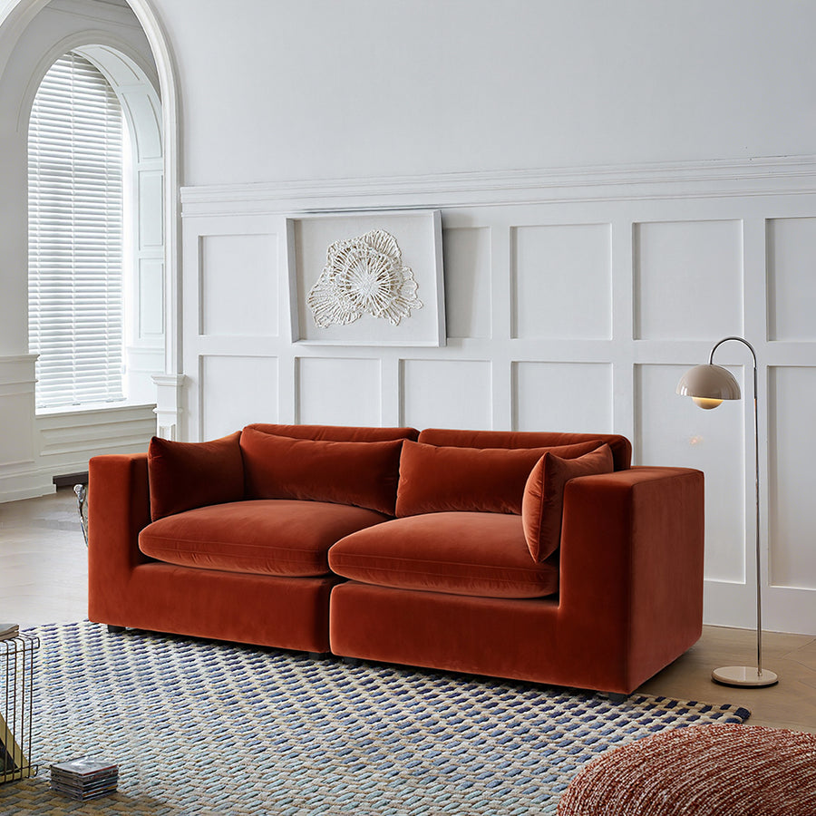 Cantu Loveseat Sofa, Two Seater Sofa, Velvet for modern UK living room