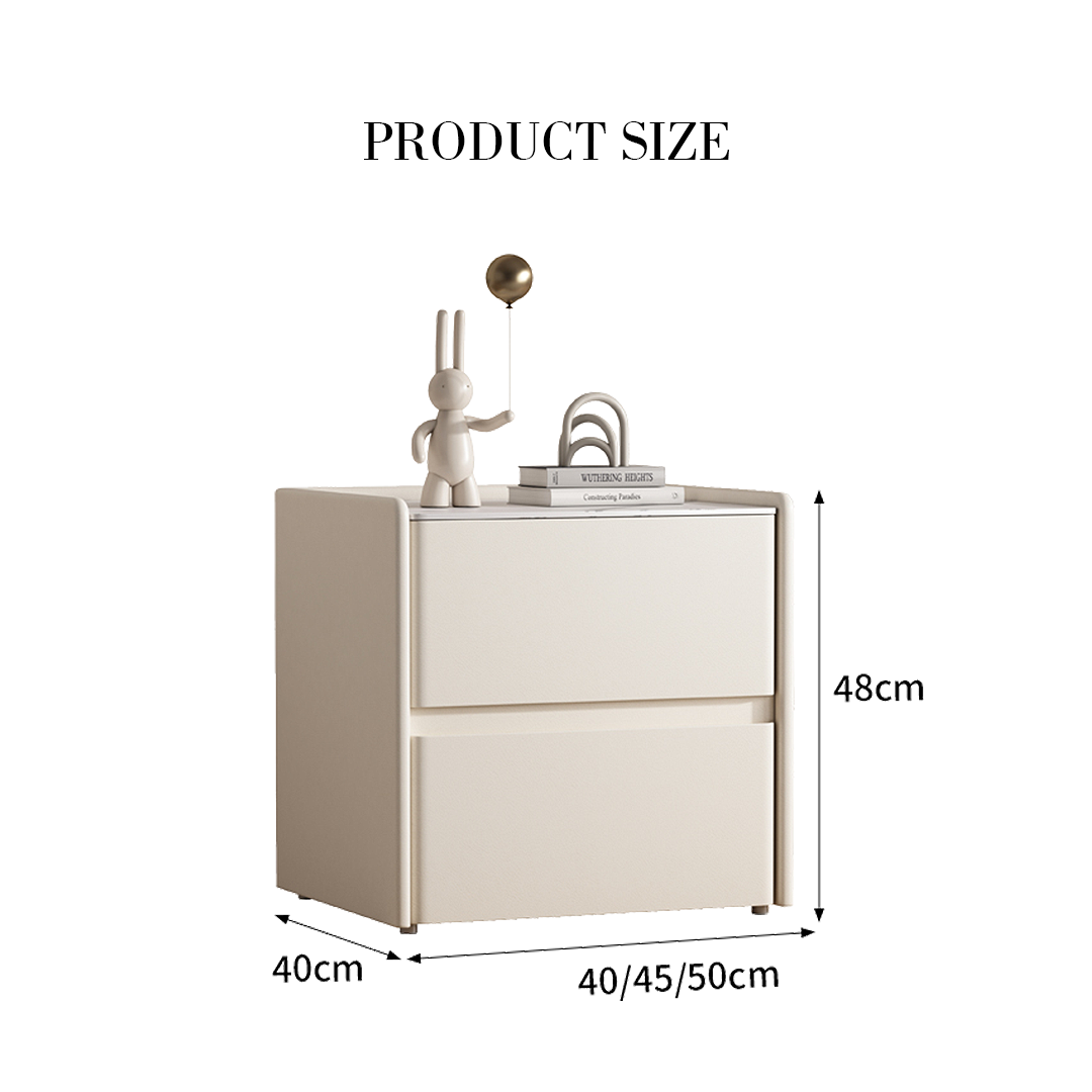 Mursi Bedside Table, Solid Wood, Cream-Rit Concept-Rit Concept