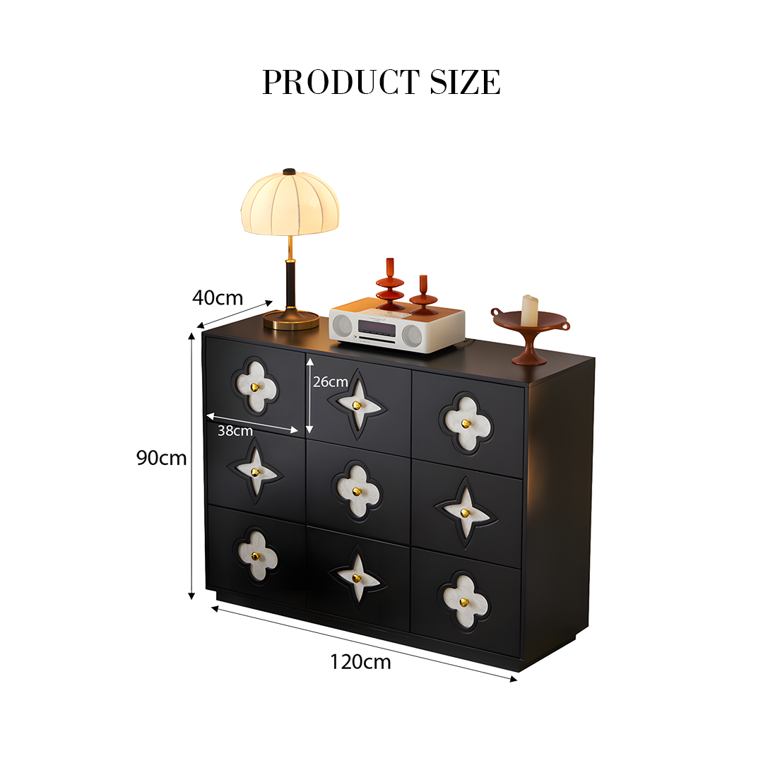 Amalia Narrow Sideboard, Art Deco Sideboard, Black-Rit Concept-Rit Concept