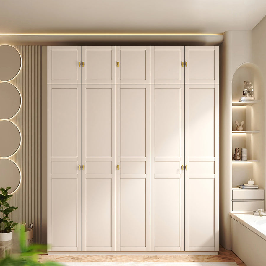 Leclerc Tall Wooden Wardrobe, Cream 160 x 52 x 240cm, Clearance - leclerc tall wooden wardrobe UK