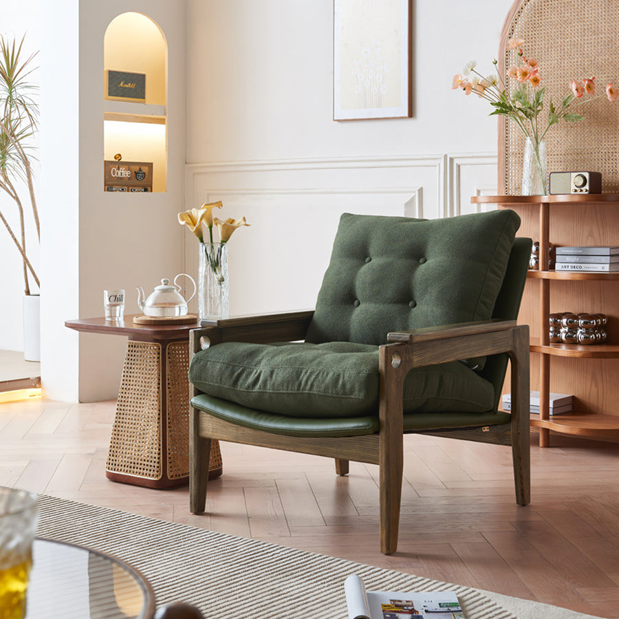 Lichtenstein Lounge Chair, Armchair, Solid Wood - accent chair UK