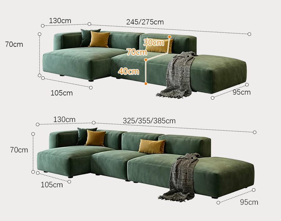 Contemporary velvet three seater sofa lifestyle image for sofa collection