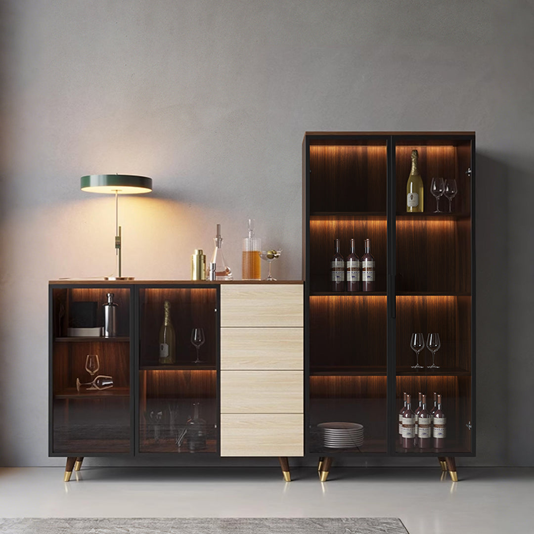 D'Ambrosio Wine Storage With Glass Doors, Cabinet