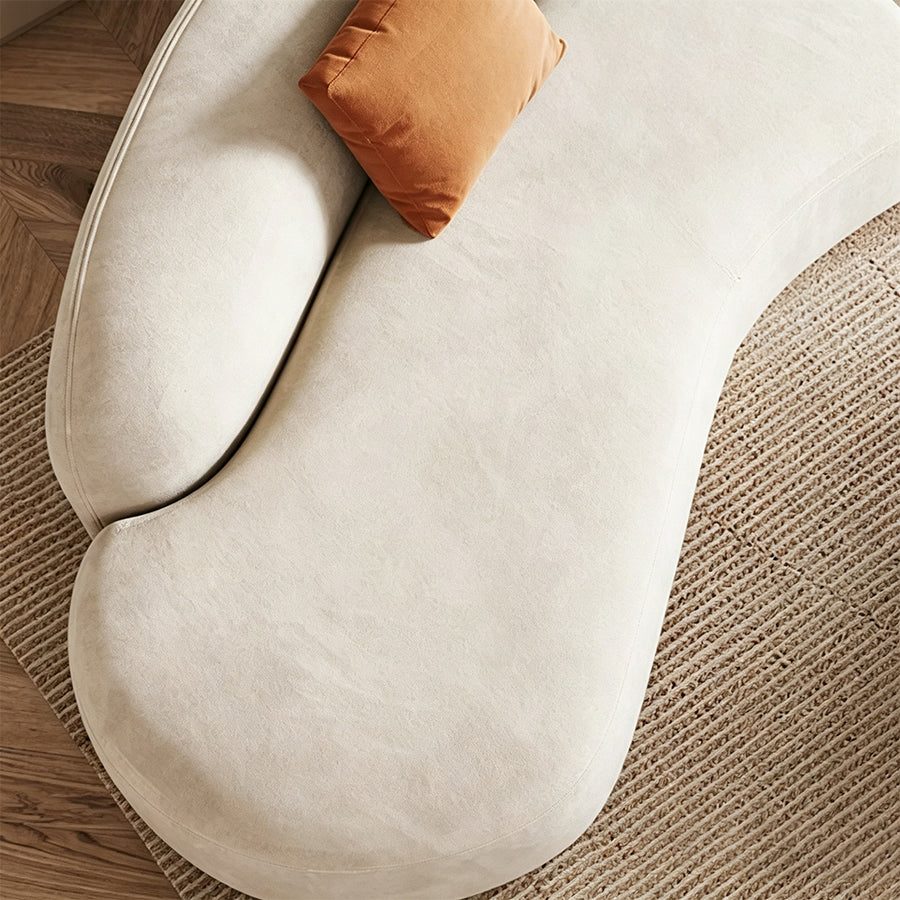 Welby Curved Three Seater Sofa close-up detail and upholstery finish