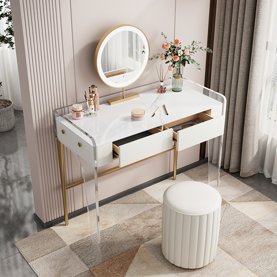 Elfriede Dressing Table lifestyle view with dressing table modern white