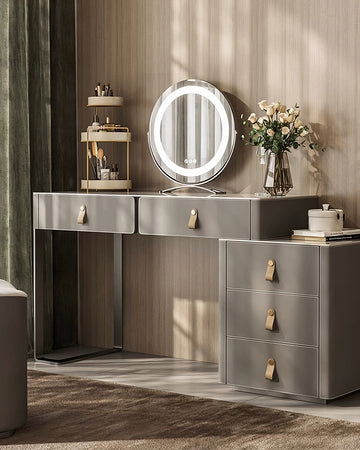 Hall Dressing Table  With LED Mirror, Grey
