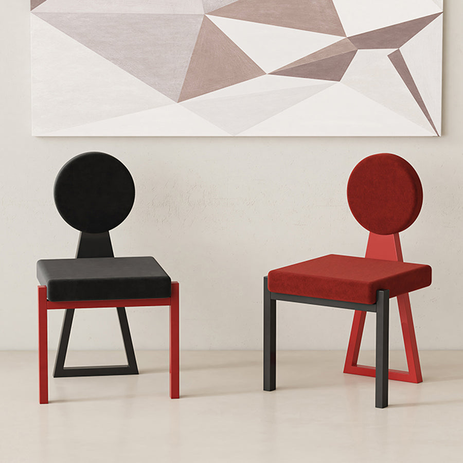 Adetokunbo Accent Dining Chair, Black & Red - black dining chair UK