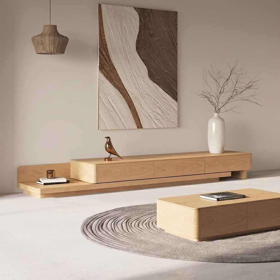 Opaline TV Stand cabinet and shelf detail