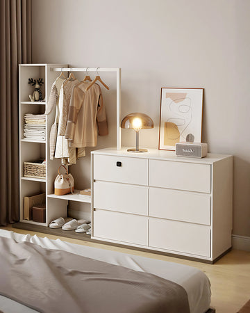Hiroshi Coat Rack With Storage, Wardrobe With Coat Stand