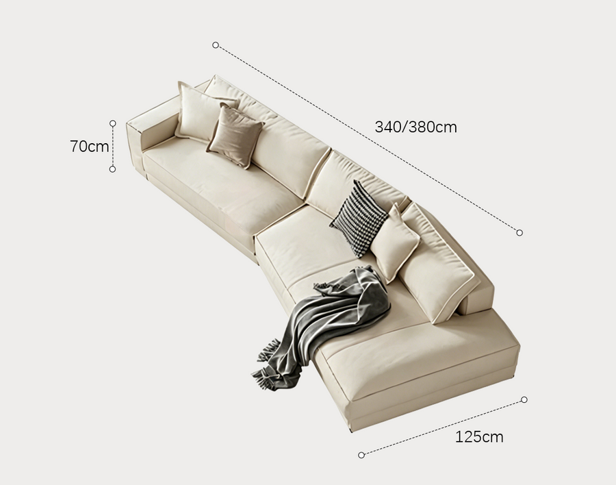 Lester Four Seater Sofa, Five Seater Sofa, Curved Sofa