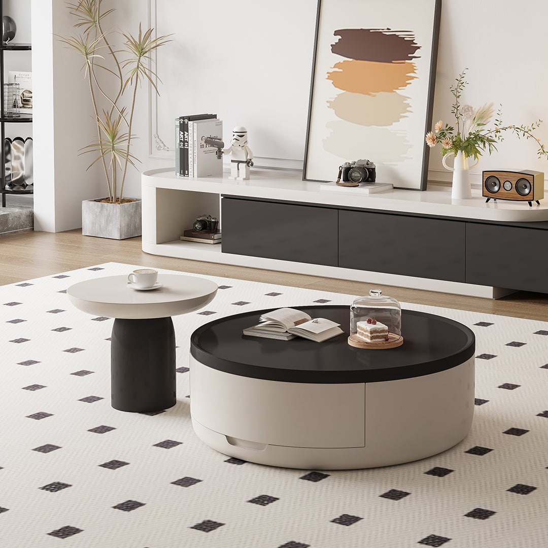 D'Angelo Round Coffee Table Set With Storage - d angelo round round coffee table UK