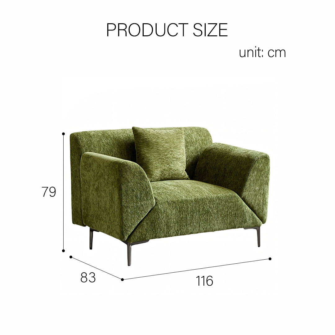 Qadir Deformable Sofa Bed, Armchair, Green