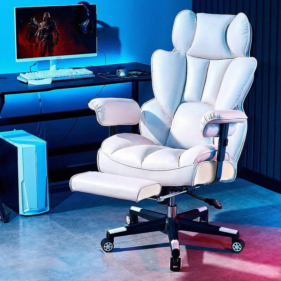 Juvellian Office Chair, Cream High Back - cream office chair UK
