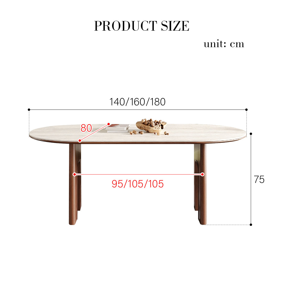 Stephanie Dining Table Set, Dark Oak & Cream