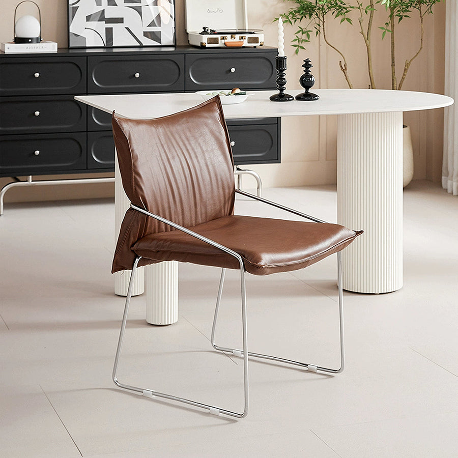 Egan Dining Chair With Armrests, Leather - egan armrests leather dining chair UK