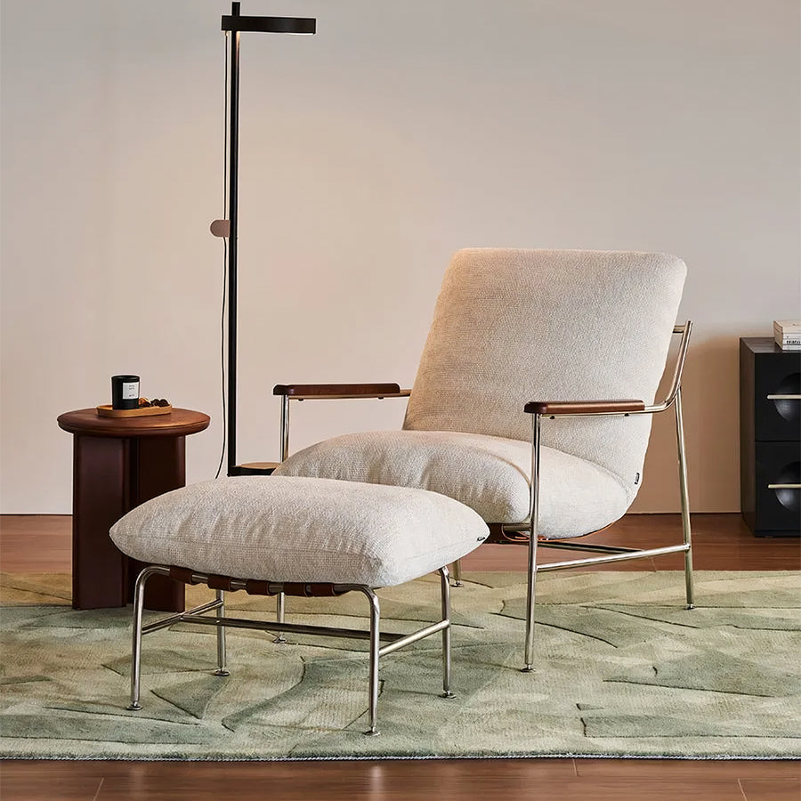 Orozco Lounge Chair With Ottoman, Chenille - accent chair UK