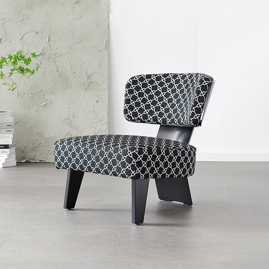 Nascimento Patterned Accent Chair, Black Armchair - black accent chair UK
