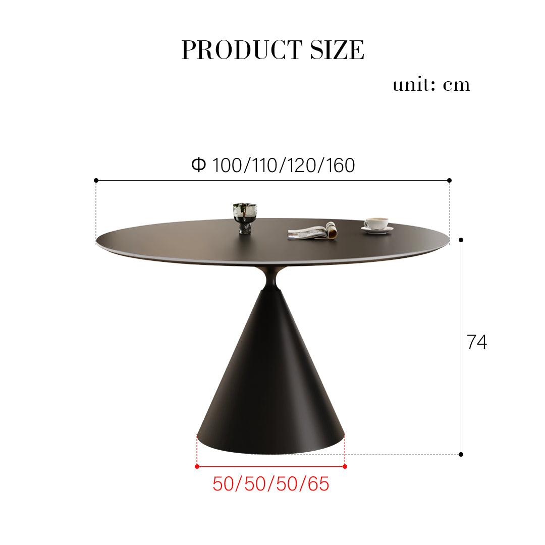 Calvin Cone Round Dining Table, Black