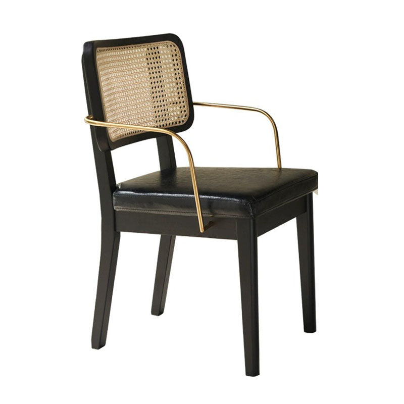 Cassie Black Dining Chair, Wood & Leather - Rit Concept