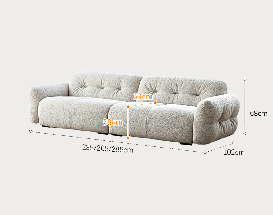 Hilda Two Seater,Three Seater Sofa, Boucle, Off White product image 8