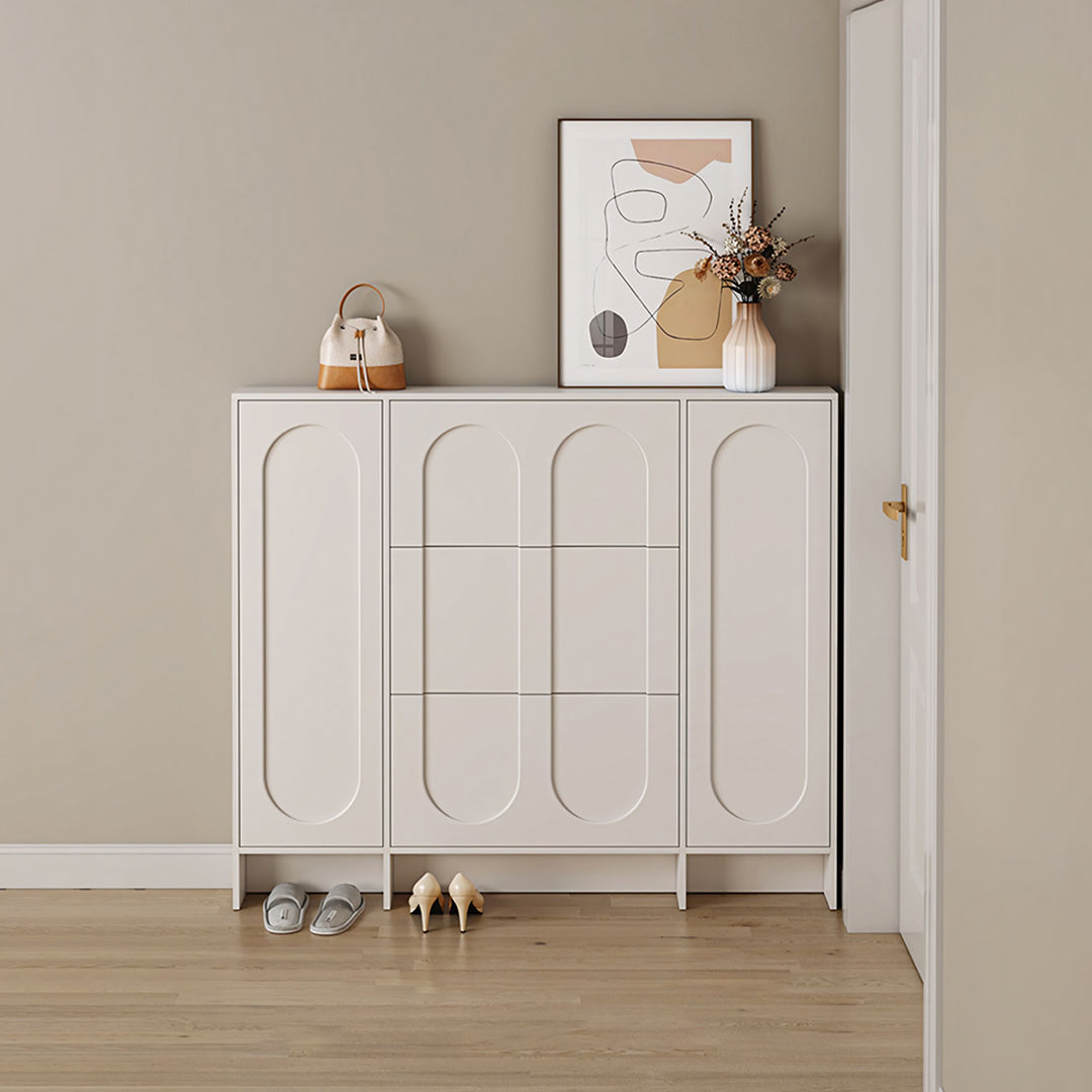 Emilio Slimline Shoe Storage For Hallway, Cream-Rit Concept-Rit Concept