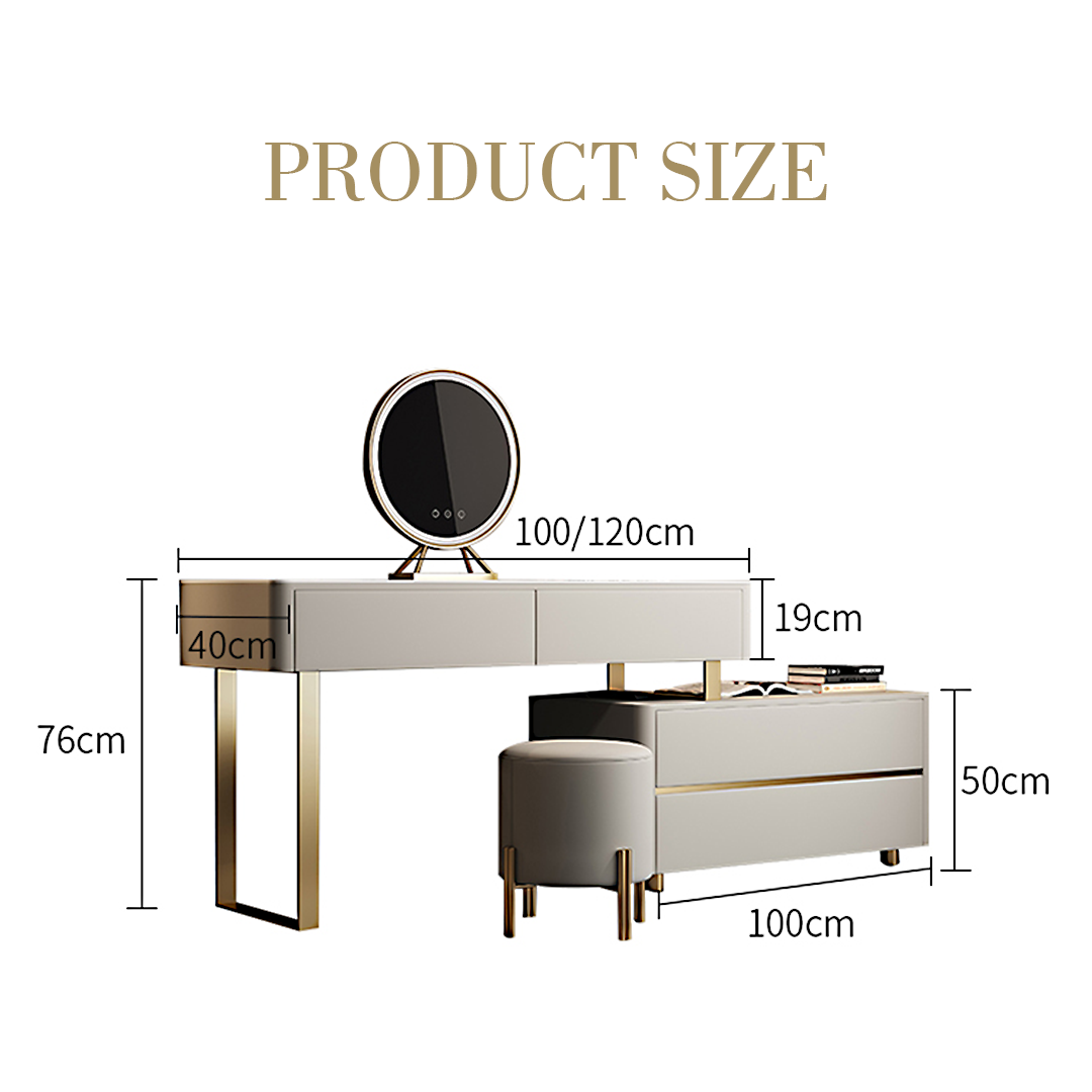 Hastings Corner Dressing Table With Sideboard & Mirror-Rit Concept-Rit Concept