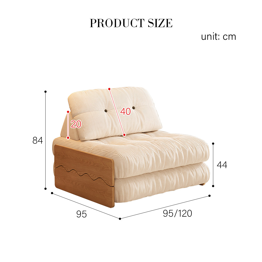 Rachman Sleeper Armchair, Single Seater Bed, Cream