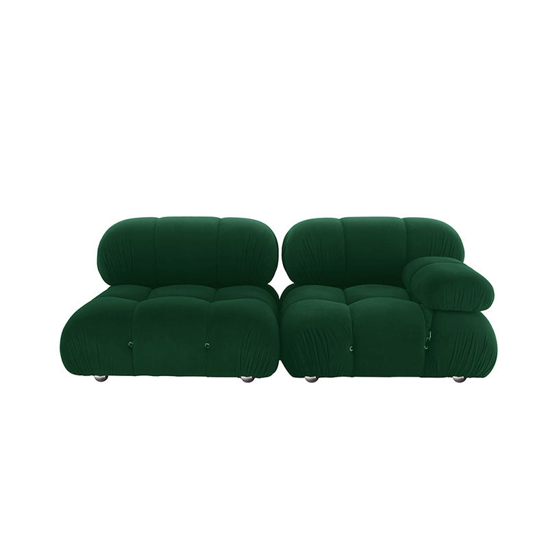 Green B&B Camaleonda Style Sofa, Two Seater, Three Seater, Two Seater Corner Sofa, Velvet compact living room seating idea