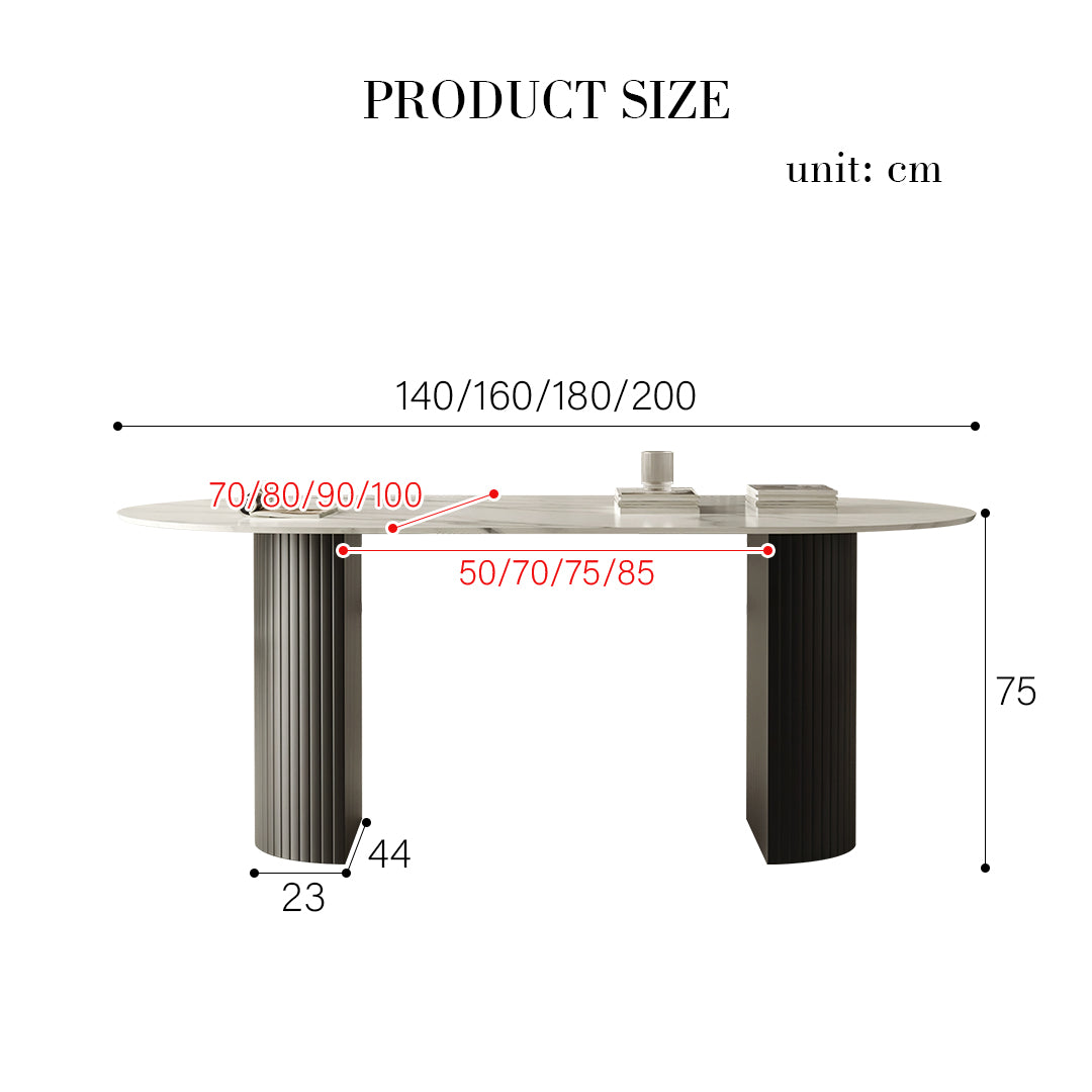 Dwight Dining Table, Black & White