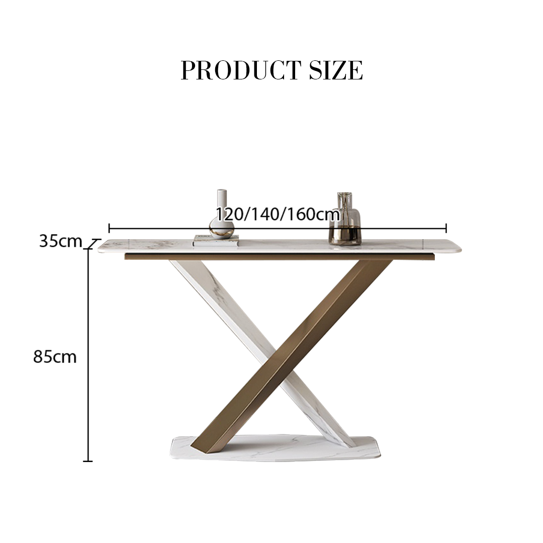 Jarawa Vintage Console Table, Gold & White-Rit Concept-Rit Concept