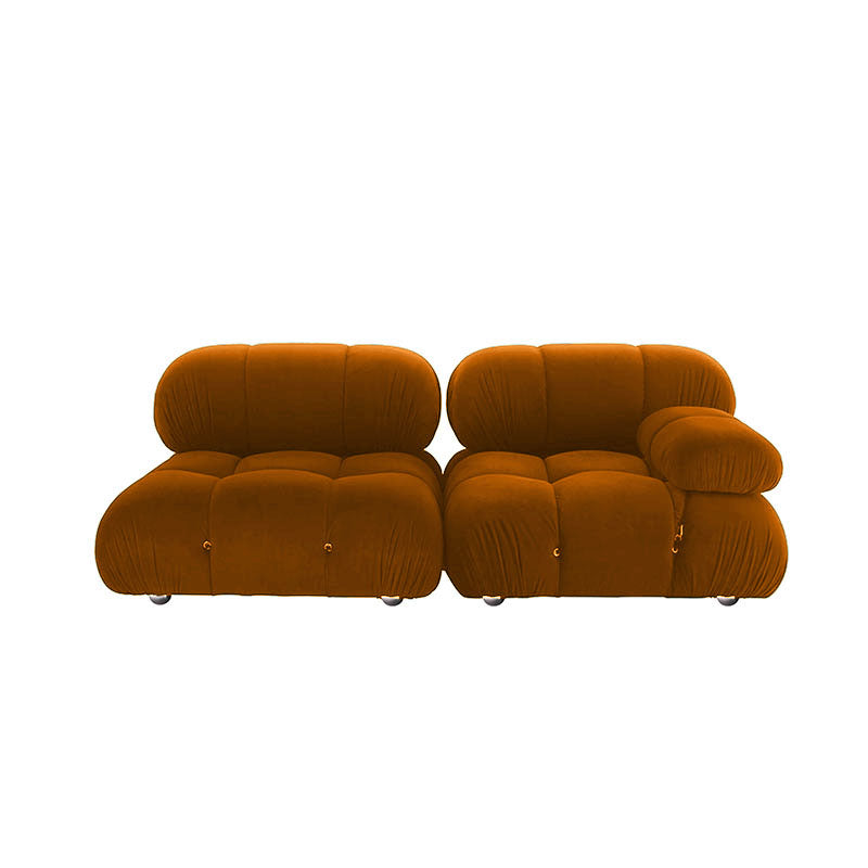 Orange B&B Camaleonda Style Sofa, Two Seater, Three Seater, Two Seater Corner Sofa, Velvet upholstery and cushion detail