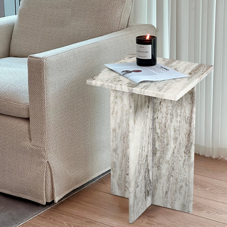 Karamchand Small Side Table, Marble - karamchand small marble side table UK