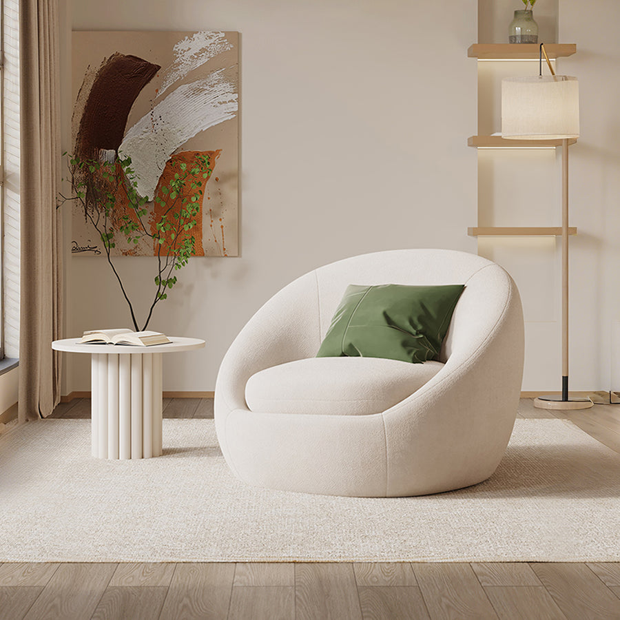 Watanabe Round Lounge Chair, Green Or White - accent chair UK
