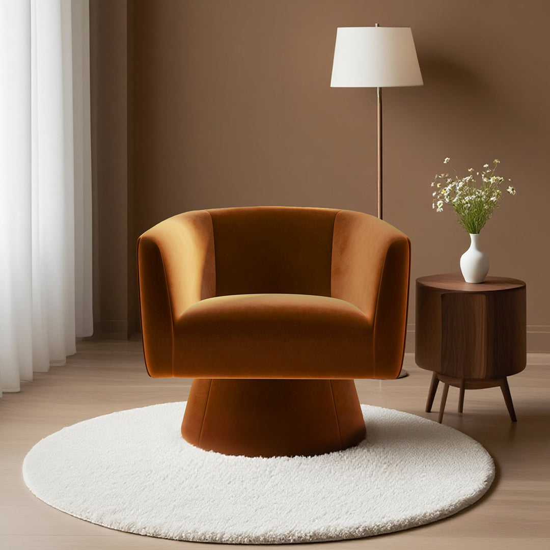 Tavares Swivel Armchair, Lounge Chair, Velvet