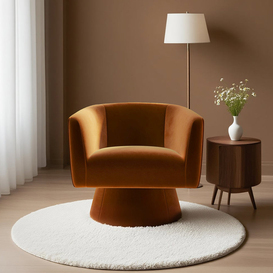 Tavares Swivel Armchair, Lounge Chair, Velvet - accent chair UK