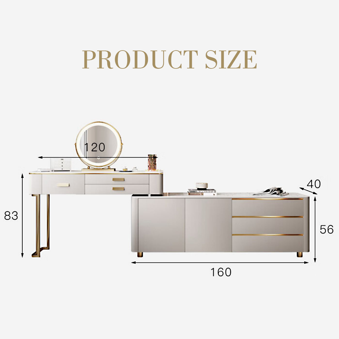Haggith Corner Dressing Table With Sideboard-Rit Concept-Rit Concept