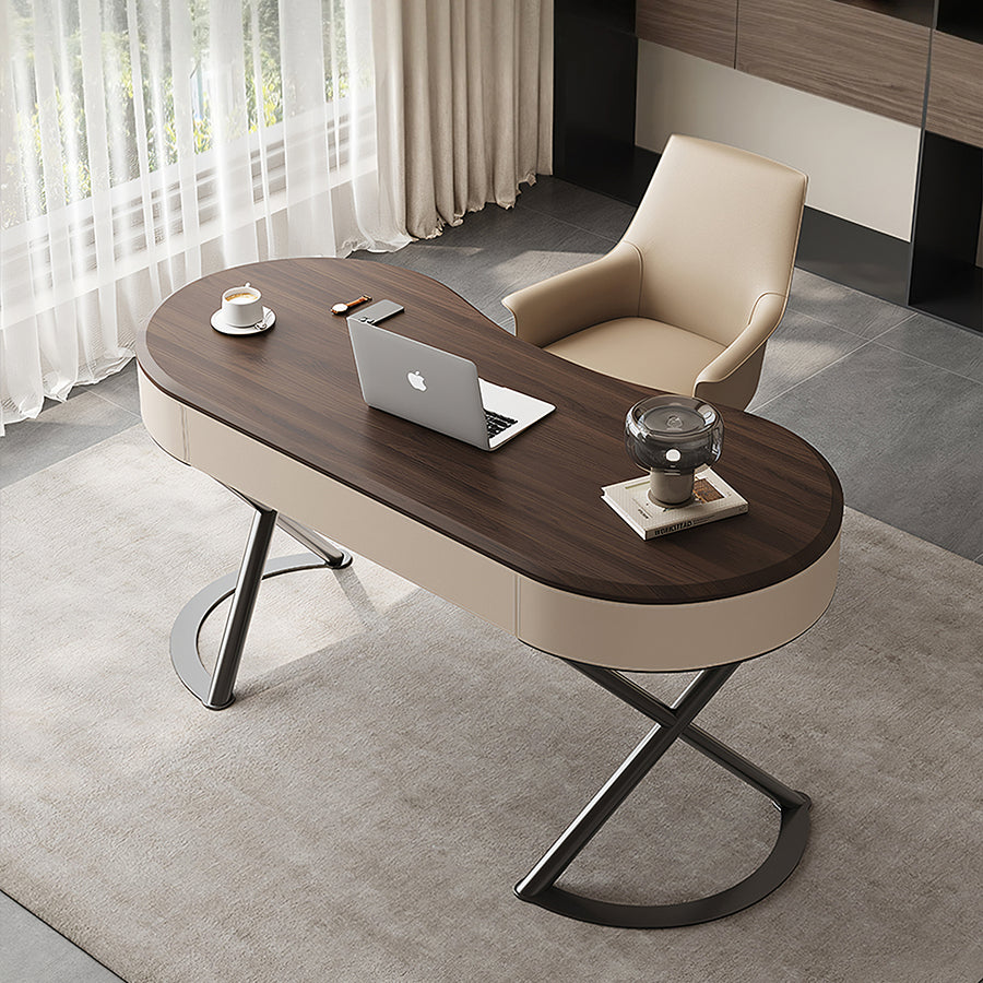 Saanvi Modern Office Desk For Home, Curved Office Desk - saanvi modern office home office desk UK