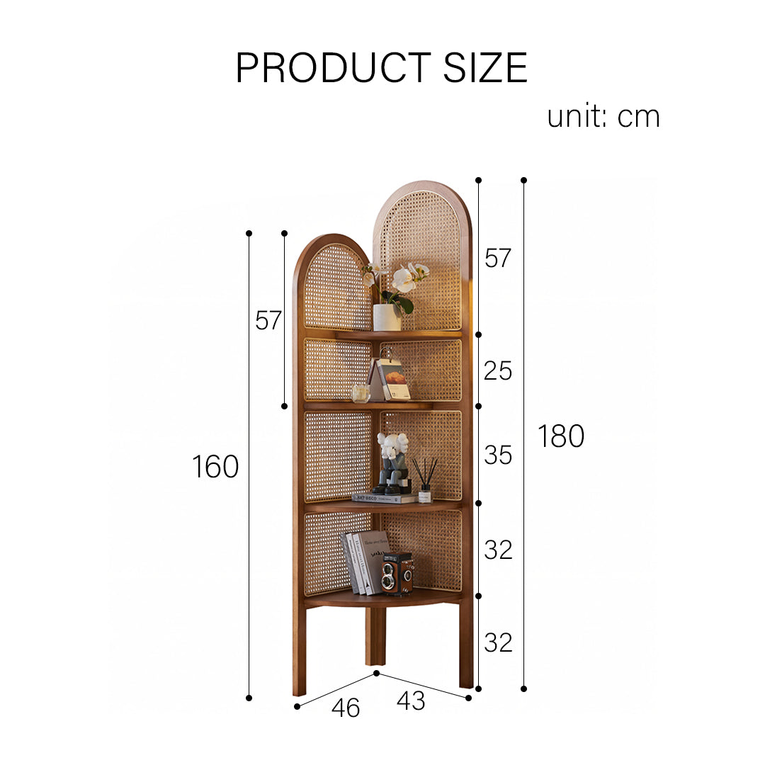 Vicente Triangle Bookshelf, Rattan