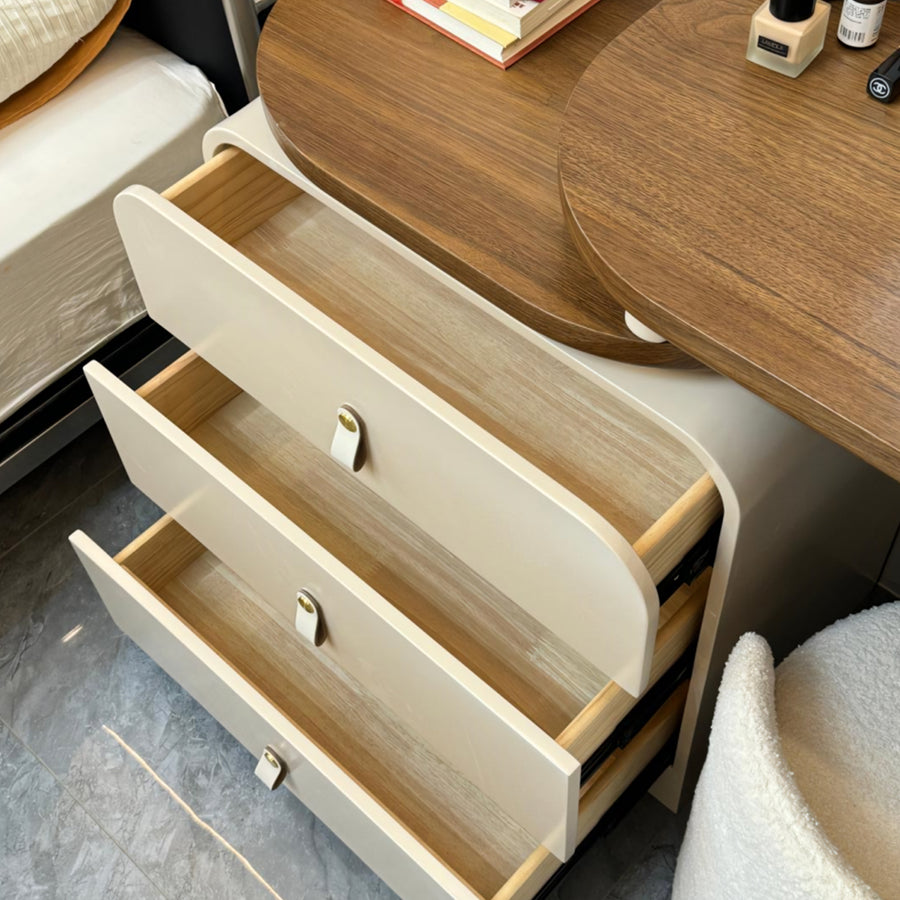 Stewart Dressing Table With Chest Of Drawers & Round Mirror, Solid Wood product image 8