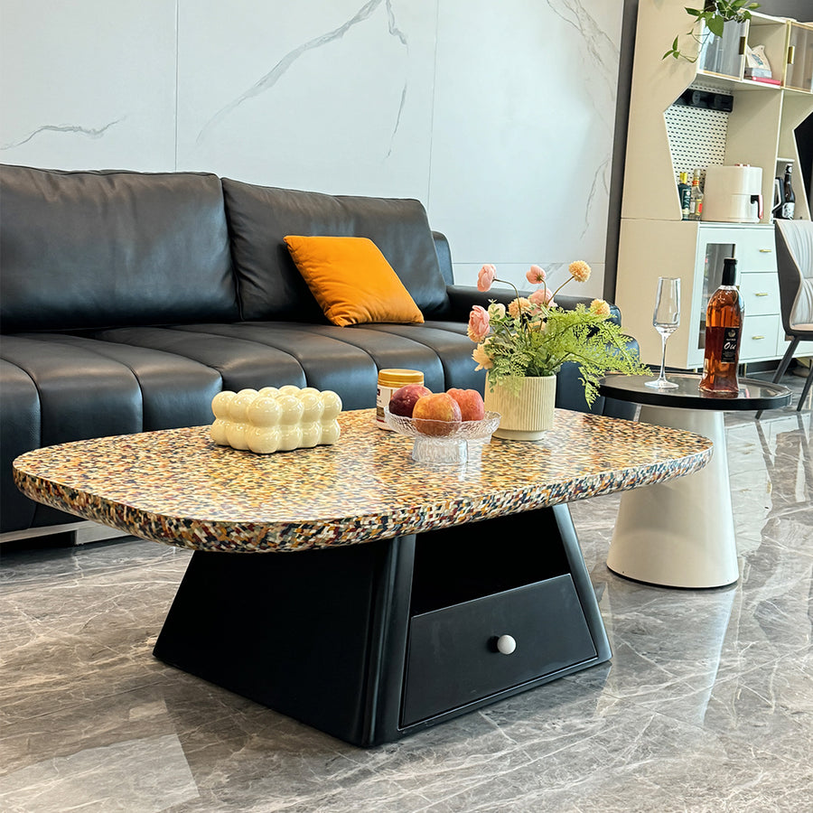 Hughes Nesting Coffee Table Set, Wood detail view for wooden nesting coffee table UK