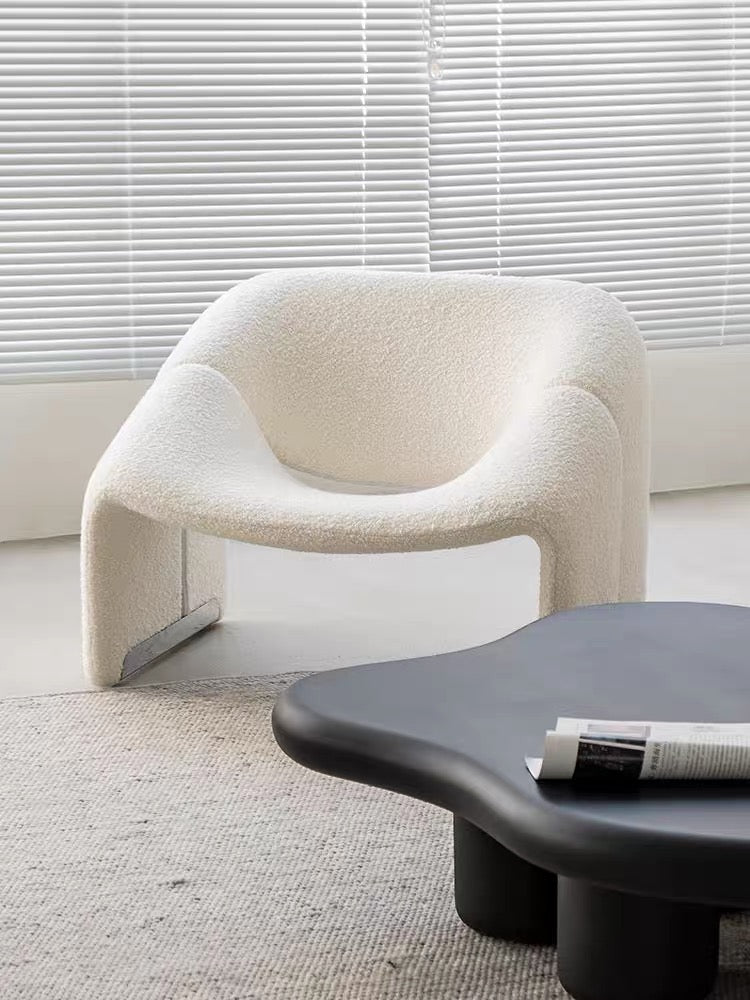 Onda Armchair, White Boucle styled for accent chair