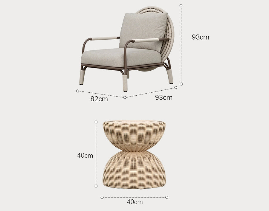 Hodge Outdoor Lounge Chair, Rattan
