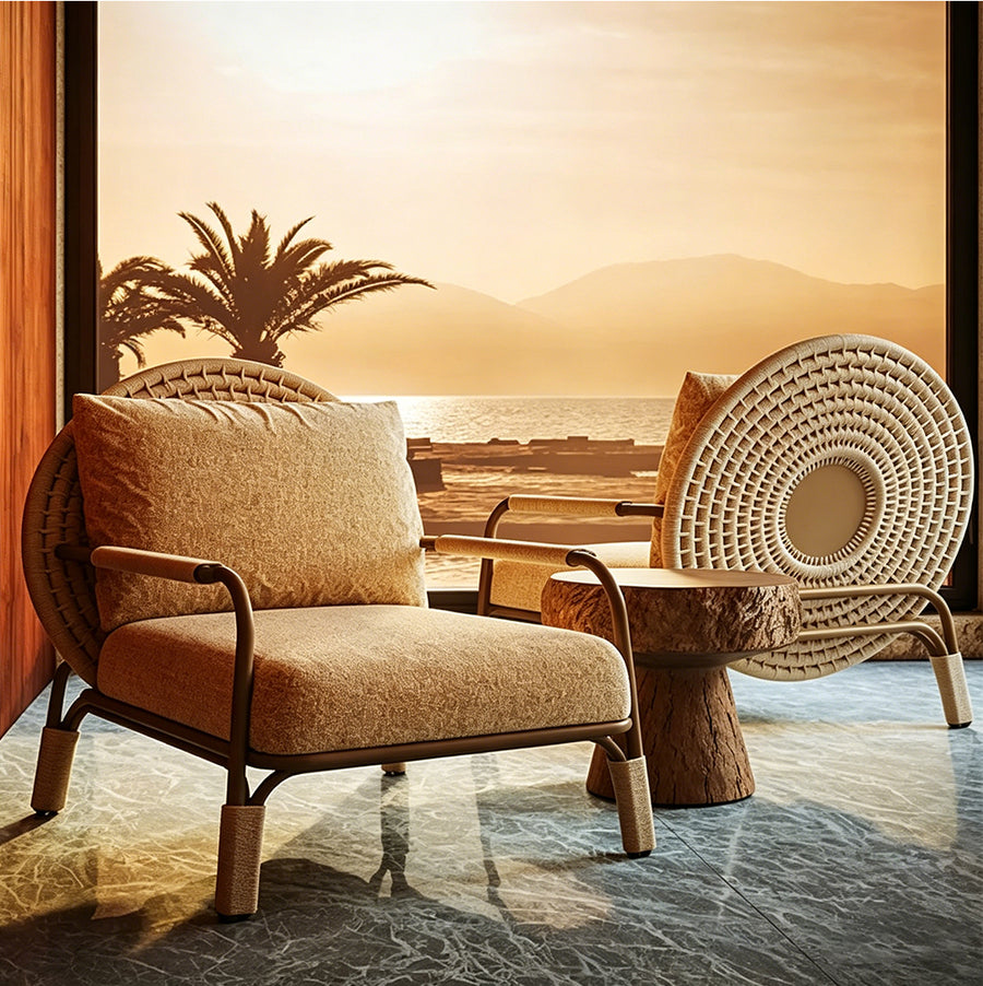 Hodge Outdoor Lounge Chair, Rattan
