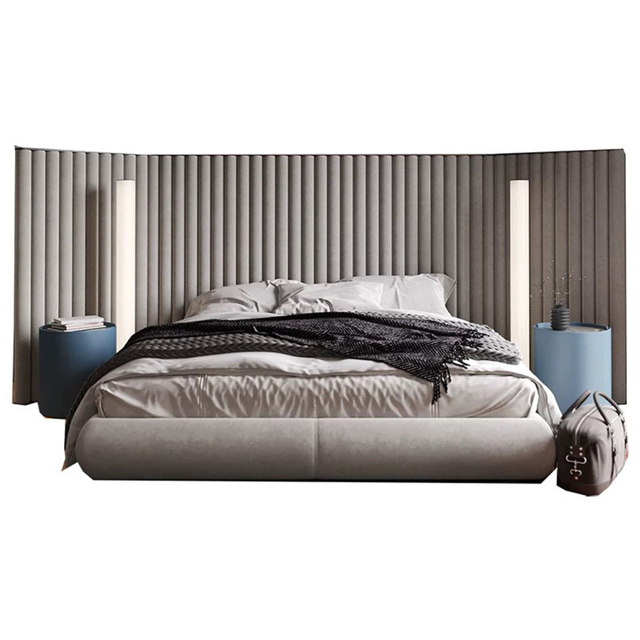 Soren King Size Bed, Super King Size, No Storage, Grey